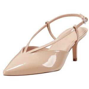 NEW Marc Fisher Avila Patent Slingback Pumps Nude Size 9.5